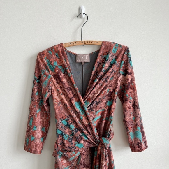 COSTELLO TAGLIAPIETRA • Spongy Floral Wrap Dress - Picture 5 of 14